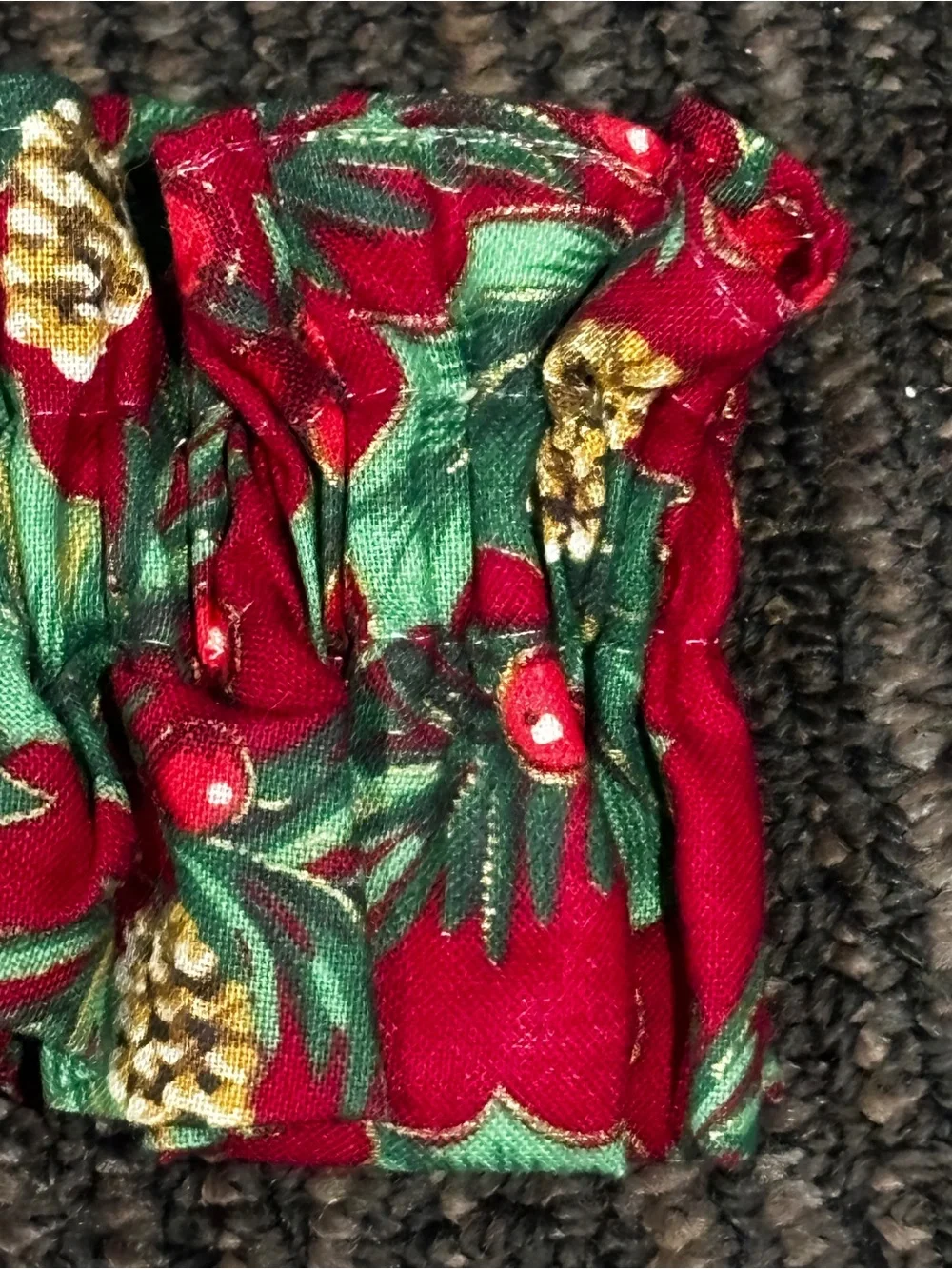Longaberger Red and Green Holiday Fabric Basket Liner